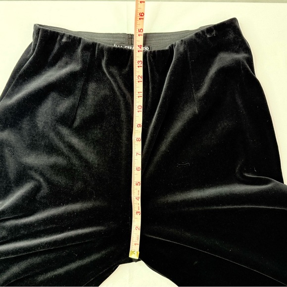 Nina Charles Black Velvet Pants Elastic Waist Size Large - Picture 7 of 8